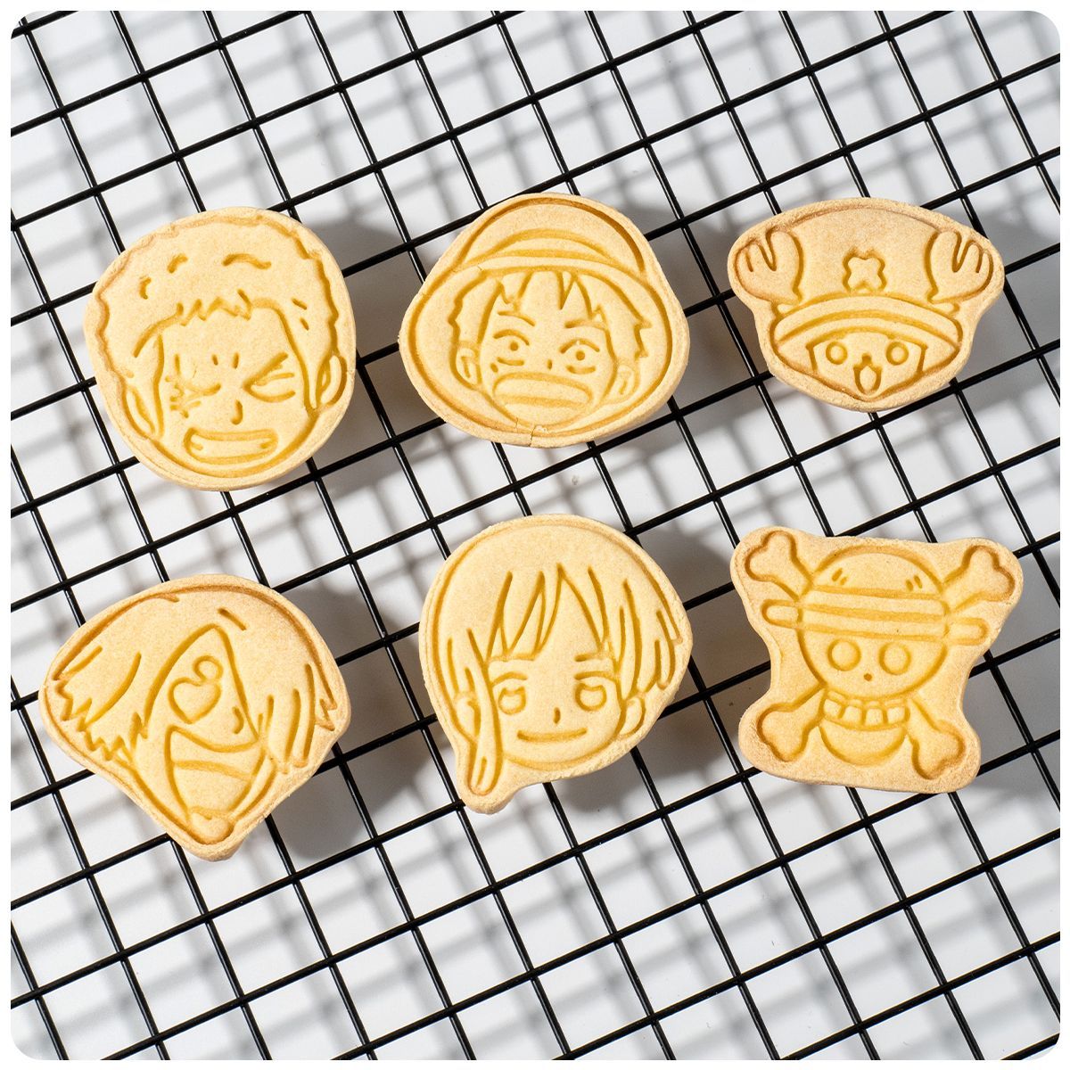 Kitchen Baking Products - ชุดพิมพ์คุกกี้อนิเมะวันพีซ ลูฟี่ โซโร อุซป ซันจิ แม่พิมพ์คุกกี้ฟองดอง