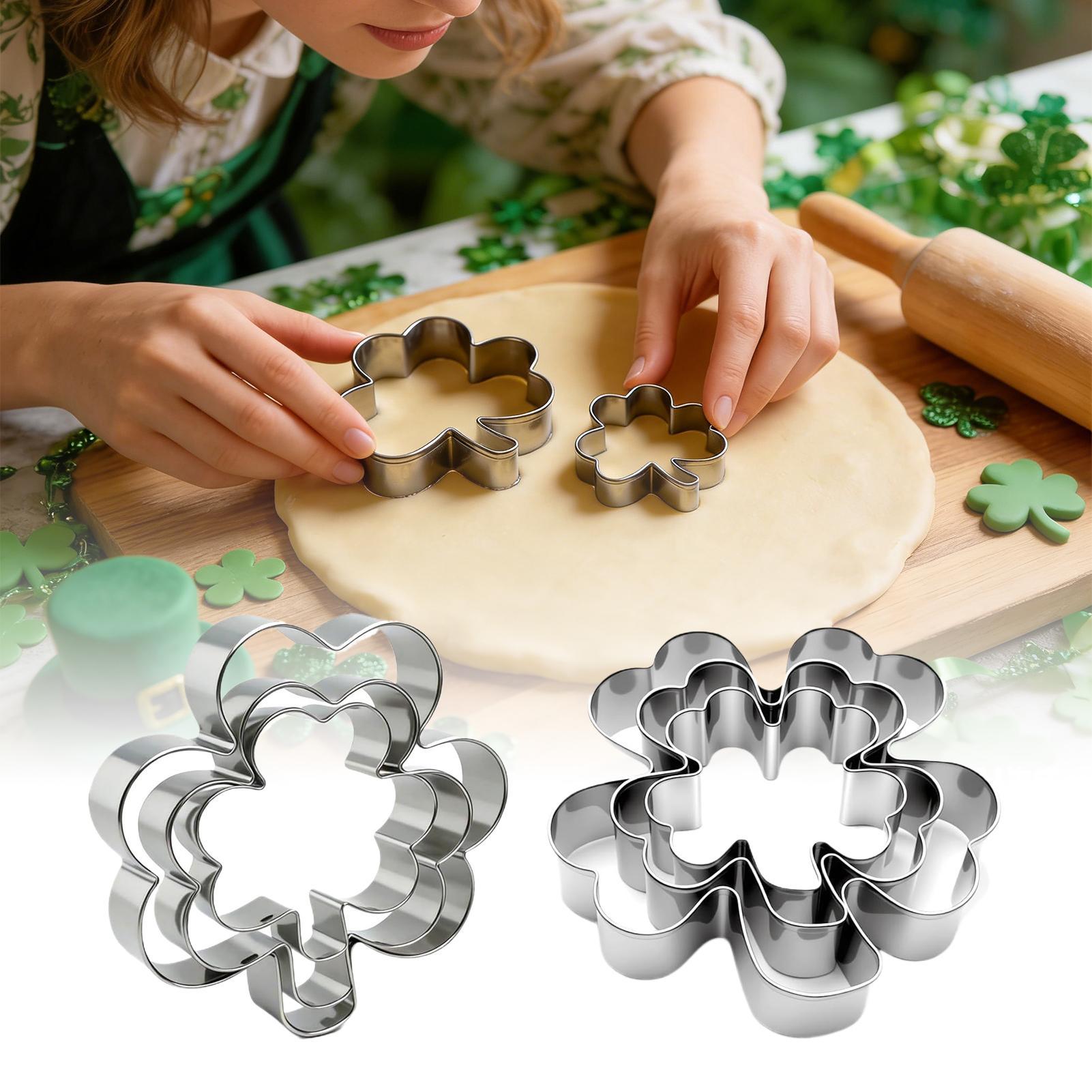 Kitchen Baking Cookies - เครื่องตัดคุกกี้วันเซนต์แพทริค ทำจากสแตนเลส ใช้ตัดชีส แม่พิมพ์อบขนม สำหรับงานปาร์ตี้ไอริช ใช้ในครัวเรือน