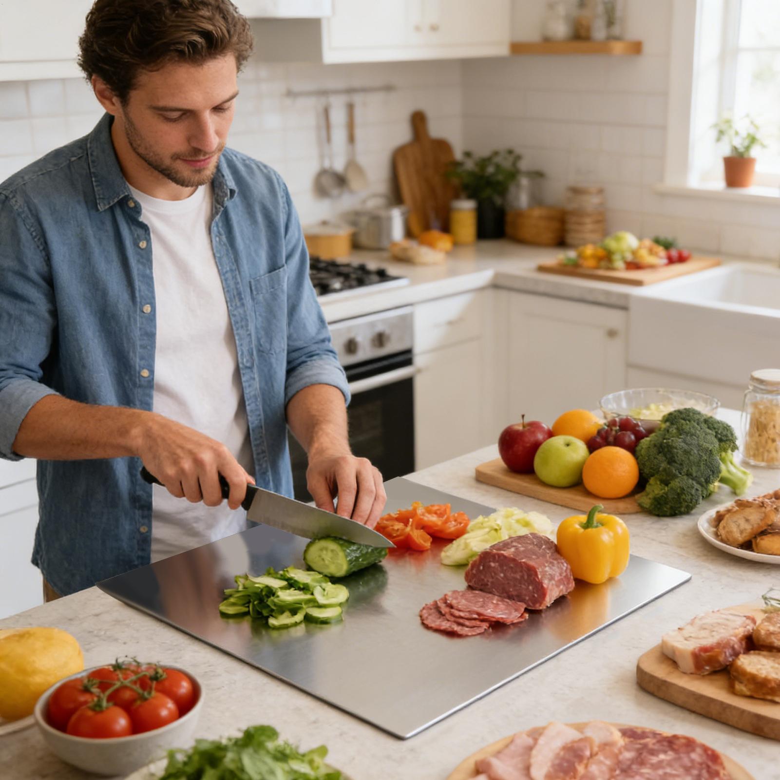 เขียงสแตนเลสแบบไม่ติดกระทะสองด - Kitchen Tools In Baking บทวิจารณ์และราคา