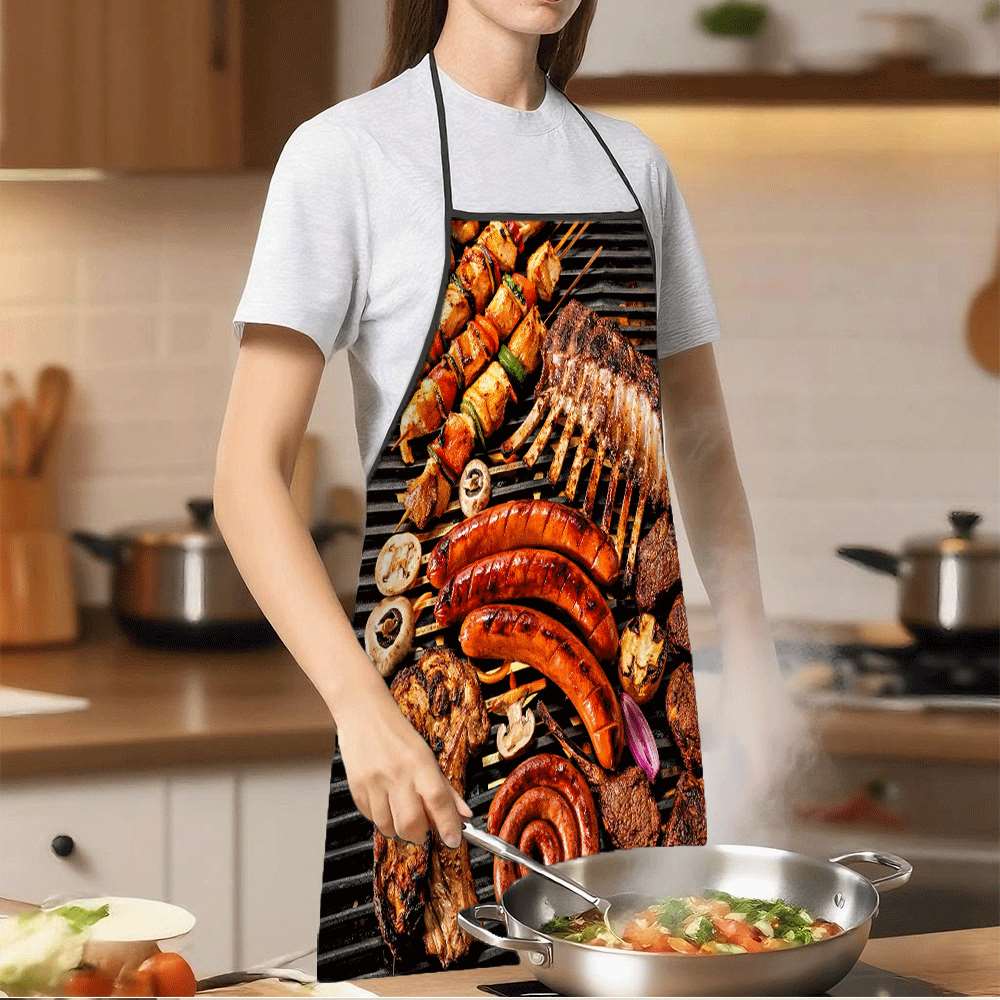 ผ้ากันเปื้อนธีมบาร์บีคิว 1 ชิ้ - Kitchen Baking Gift Ideas บทวิจารณ์และราคา