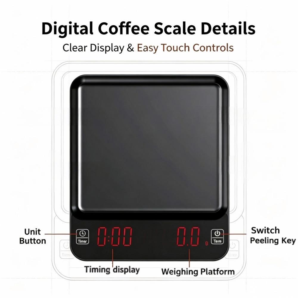 เครื่องชั่งกาแฟดิจิตอลความแม่น - Baking In Kitchen บทวิจารณ์และราคา