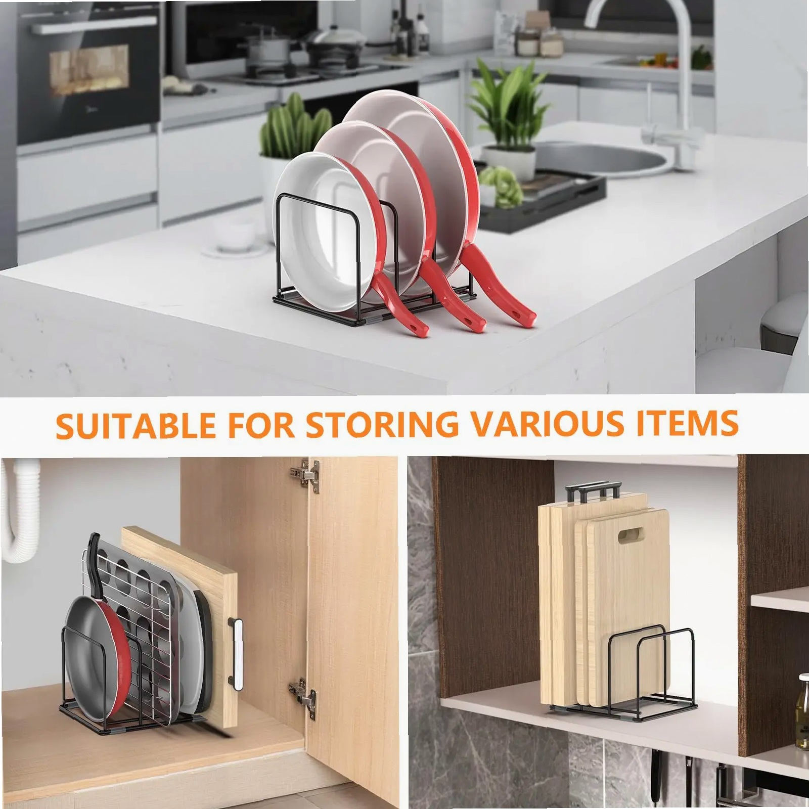 ที่จัดระเบียบกระทะสำหรับตู้ครั - Kitchen Cabinet Baking Organizer บทวิจารณ์และราคา