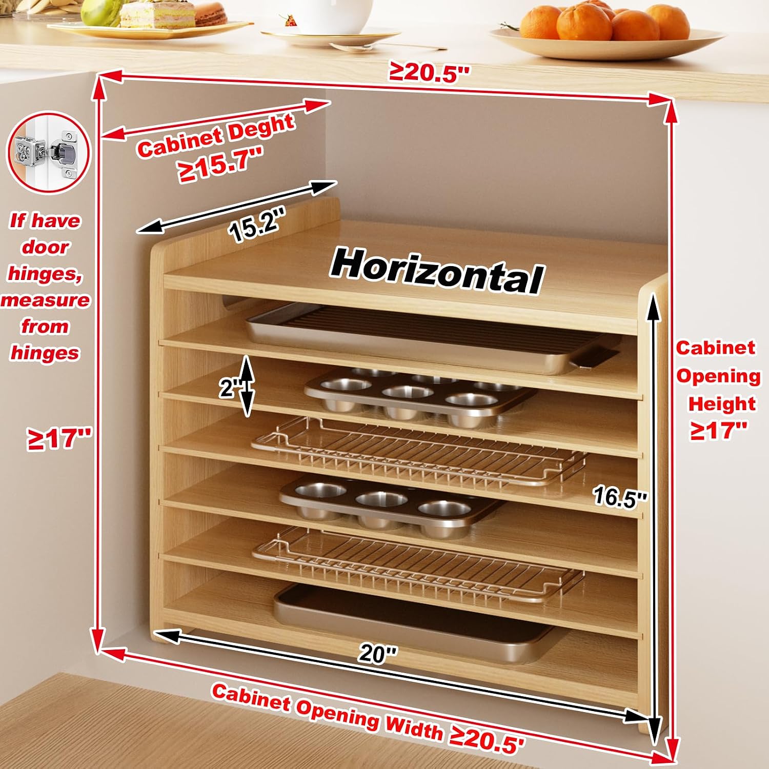 ถาดแบ่งช่องสำหรับอุปกรณ์อบขนมท - Kitchen Cabinet Baking Organizer บทวิจารณ์และราคา