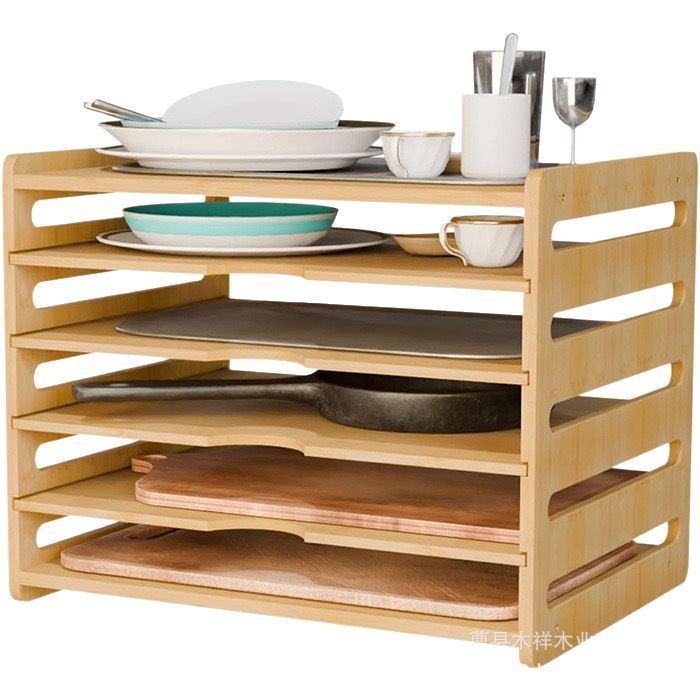 ชั้นวางของในครัวไม้เนื้อแข็ง ช - Kitchen Cabinet Baking Organizer บทวิจารณ์และราคา