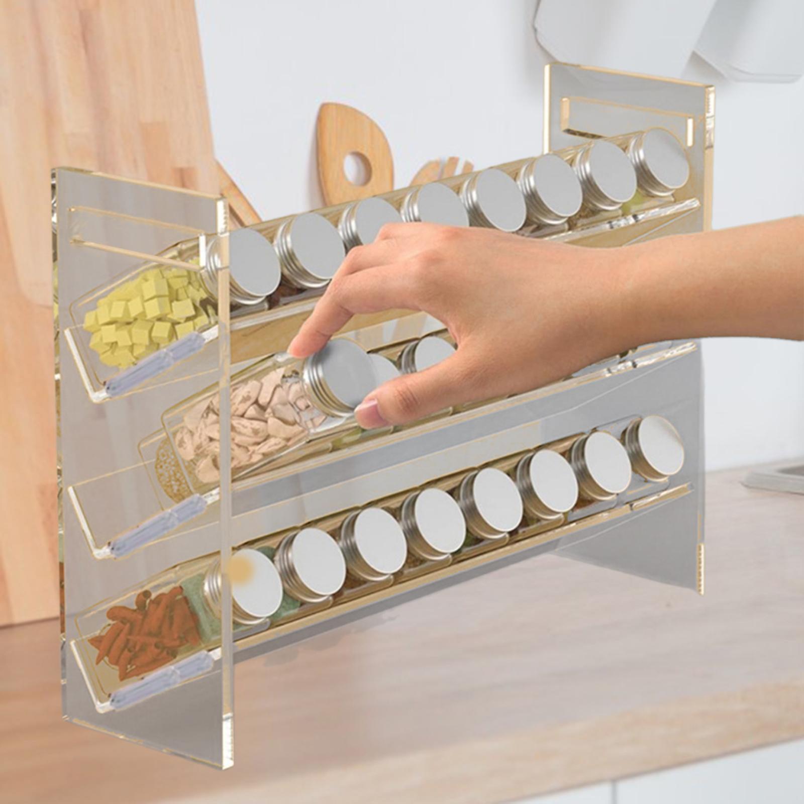 ชั้นวางเครื่องเทศอะคริลิค ชั้น - Kitchen Cabinet Baking Organizer บทวิจารณ์และราคา