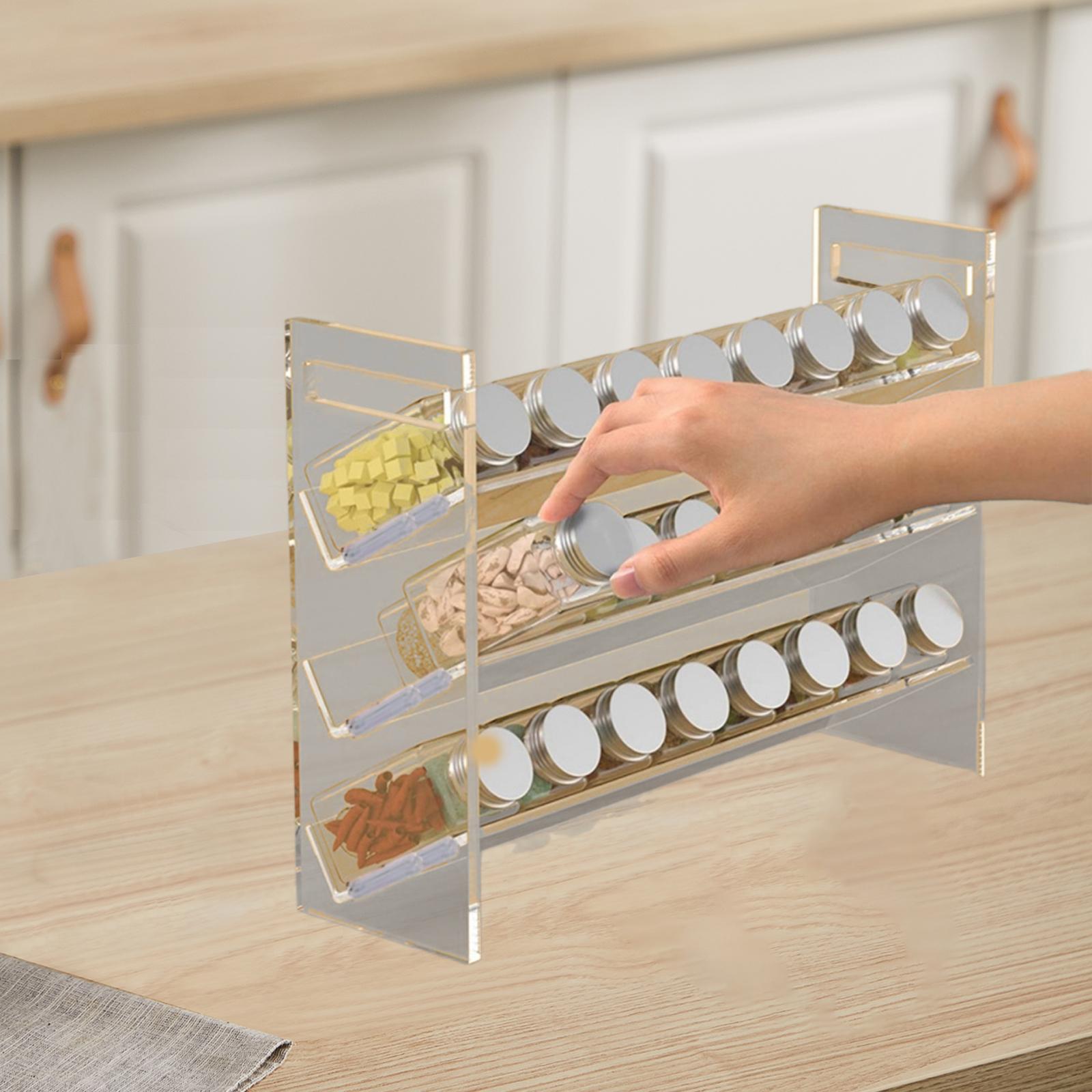 ชั้นวางเครื่องเทศอะคริลิค ชั้น - Kitchen Cabinet Baking Organizer บทวิจารณ์และราคา