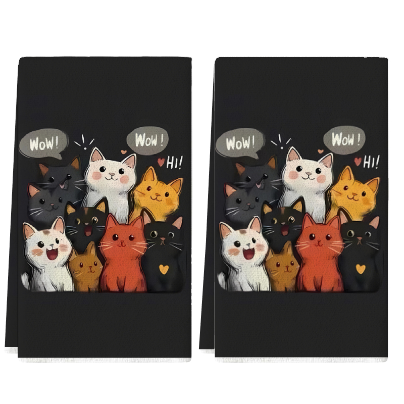 2 ชิ้น, ผ้าเช็ดครัวลายแมวพื้นห - Kitchen Baking Background บทวิจารณ์และราคา
